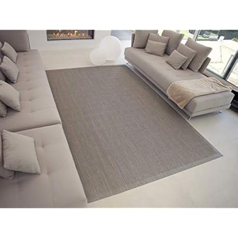TEJIDOS EL MUNDO Alfombra SALÓN Vinilo Lisa Antideslizante Resistente 100x150 cm Beige Cover