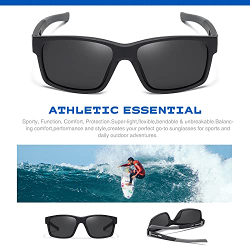 Image of suoso Polarized Sports Sunglasses for Men: UV400 Protection Glasses Wrap Around Goggles for Driving Fishing