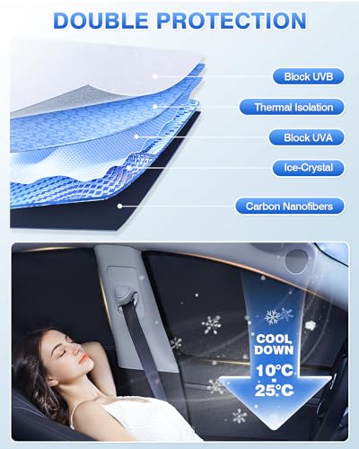 Image of Canvcle Window Shades for 2024-2025 2026 Chevrolet /Chevy Equinox EV Accessories Windshield Sun Shade Side Rear Window Covers Sunshade Sun Shield Privacy Protection for Camping Keep Car Cool Black 5PCS