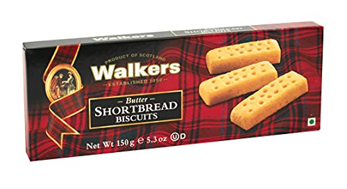 Image of WALKERS Pure Butter Short Bread Biscuits, Healthy Finger Butter Cookies, No added Preservatives, No Artificial Colours, Butterly Delicious Snacks (Pack of 3-150 gm each)
