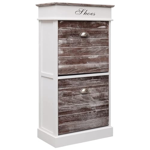 Snsowed Mueble Zapatero, Mueble Zapatero, Zapateros Grandes, Mueble Auxiliar, Muebles De Armario, Armario Auxiliar, de Madera de Paulownia marrón 50x28x98 cm