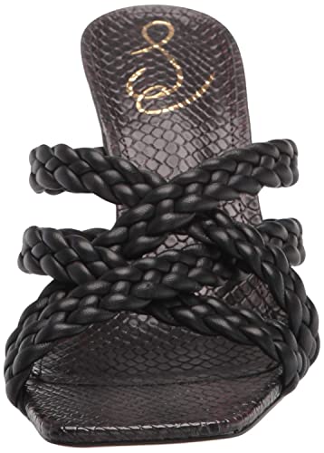 Sam Edelman Marjorie Black Leather Open Toe Mules Pumps Heeled Strap Sandals2