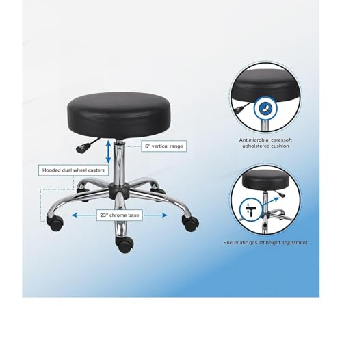 Taburete de peluquería, silla de elevación giratoria ajustable con respaldo para belleza, uñas y uso en laboratorio, taburete grande para técnicos de trabajo