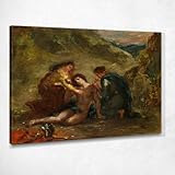 San Sebastián con Santa Irene y asistente Eugène Delacroix, edx110 Cuadro impreso sobre lienzo, 40 x 30 cm