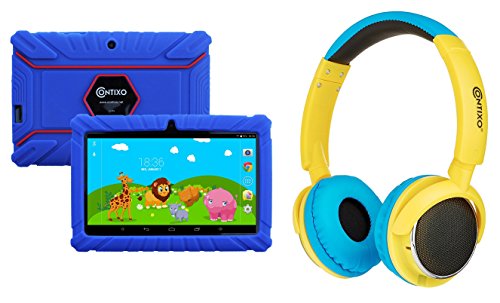 Contixo 7" Educational Learning Kids Tablet & Kid Safe 85dB Bluetooth Over The