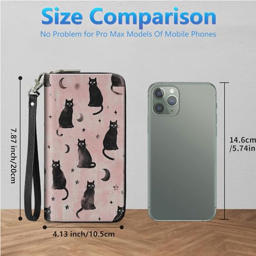 Image of Womens Wallet PU Leather Wristlet Wallets for Women, Large Capacity Lady Fashion Wallet Card Holder Zipper Wallet