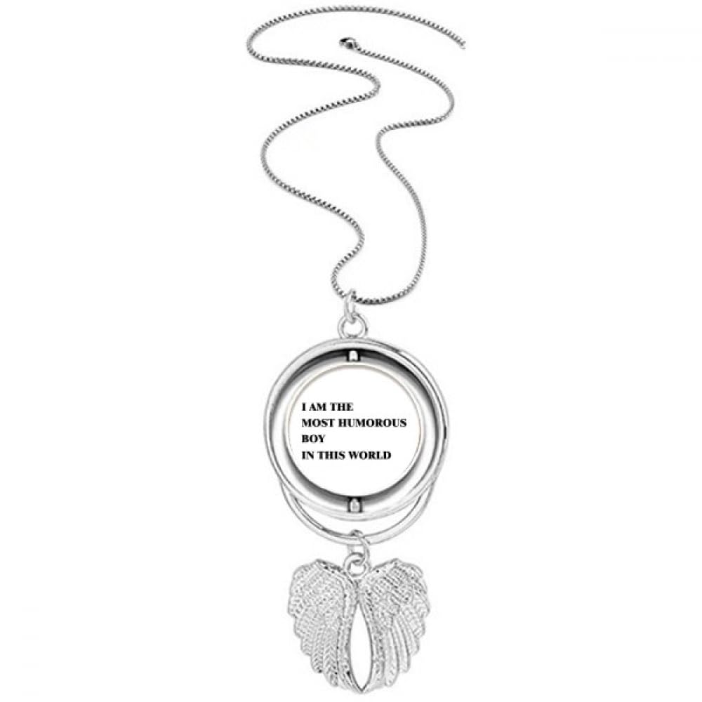 Collier avec pendentif I Am The Humorous Boy ailes d'ange - 4