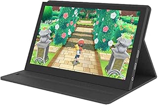 Jun-Saxifragelec Portable Monitor 7 inch IPS Touch Screen 1024x600 Game Display, Compatible with Raspberry Pi 4, with Leather Case