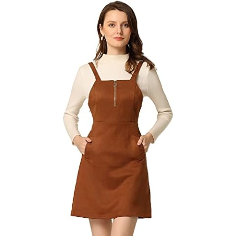 Allegra K Mini Vestido de Ante sintético con Cremallera Frontal Cover
