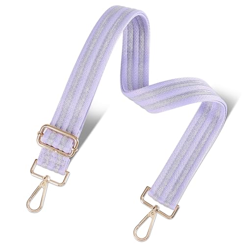 Image of chushui Herringbone Purse Strap Replacement Wide Adjustable Crossbody Strap with Metallic Thread,Woven Fashion Shoulder Bag Strap for Tote Handbag, Gold Silver Shimmer