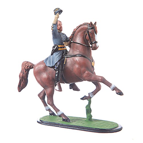 Tin Soldier US Civil war Confederates General Pickett on his Horse Hand Painted Metal Sculpture Miniature Figurine 54mm #CW14