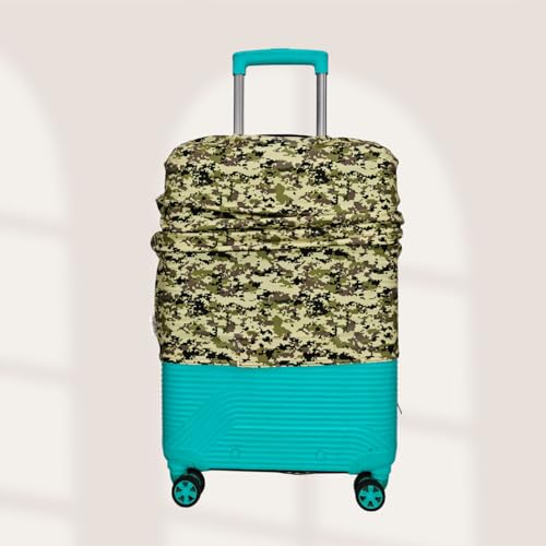 Image of Army Printed Luggage Cover for Traveling Bag & Suitcase - Stretchable & Scratchproof Trolley Protector with Velcro Lock & Lightweight Washable Material(Suitcase Not Included, Only Cover in Product)