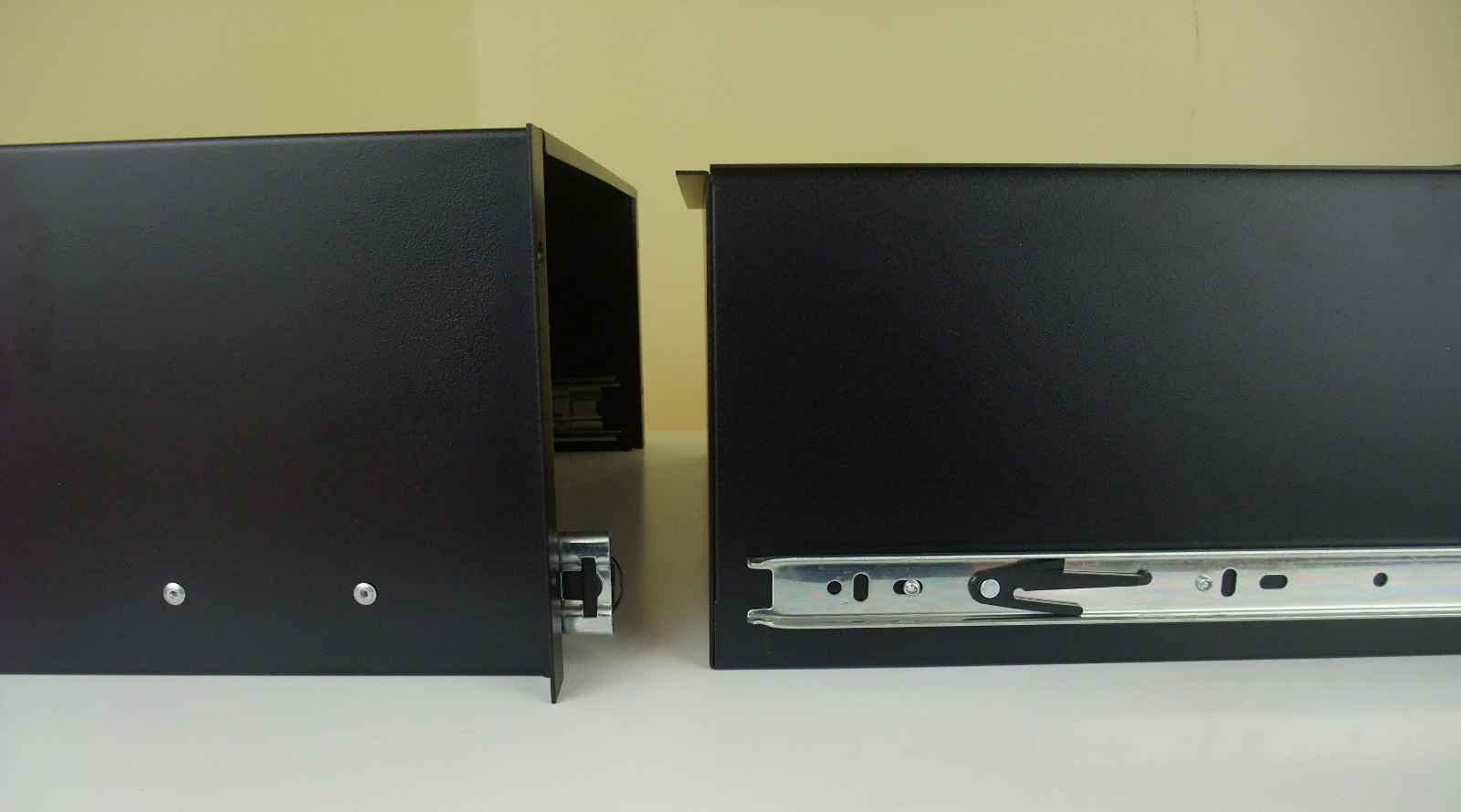 Bundle: 2 x Adam Hall PROFI 4 HE 19" Rackschublade 87404 Stahl, schwarz, Snaplock, abschließbar, Rack Schublade (2 x 4 HE PROFI Rackschublade Stahl)