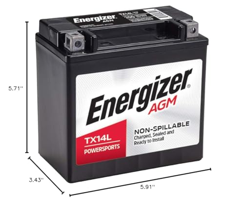 Energizer ETX14L Tx14L Agm Motorcycle 12V Battery thumb #3