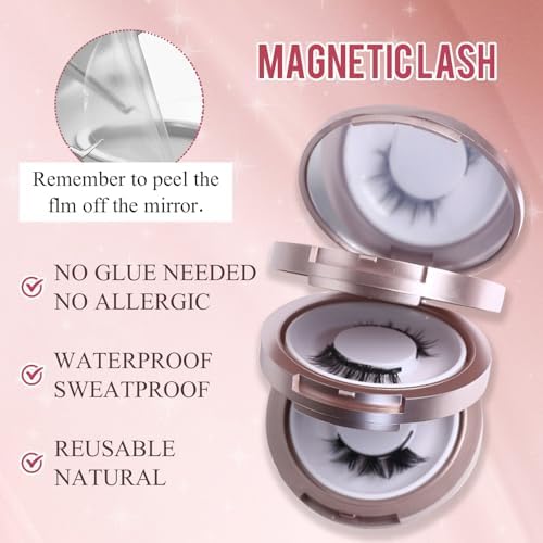 Hunnyfit Magnetic Lashes, 2026 New Magnetic Eyelashes with Applicator Natural Look, Reusable Glue-free False Eyelashes Series (C, Devil Series(EM10+EA06)) - 1