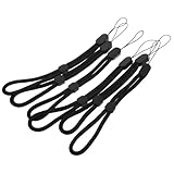 HOODANCOS 6 Stück Verstellbare Handschlaufe Lanyard für Handy Kamera Schlüssel USB Sticks Strapazierfähiges Polyester Multifunktional für Alltag Reise Outdoor Handgelenkband Schwarz