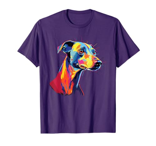 Retro Whippet Dog Tees Unisex-Adults Whippet Dog T-Shirt Black Small Classic Fit Short Sleeve...
