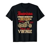 Rétro Vintage American Moto Indien pour Vieux Biker Hommes T-Shirt