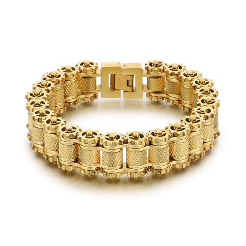 Men's Fashion Personalized Bracelet Titanium Alloy Bangle Cuban Link Curb Chain Bicycle Motorcycle Chain Stainless steel Polished Hip Hop Jewelry Cool Bracelet for Men