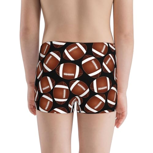 Boys' Cotton Boxer Brief Soft Underwear-Brown Football On Black3