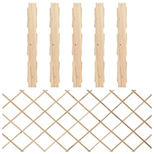 GuyAna Clôtures en Treillis 5 pcs Bois de Sapin Massif 180x80 cm,Barriere Jardin Exterieur,Barriere Jardin,Portillon Grillage