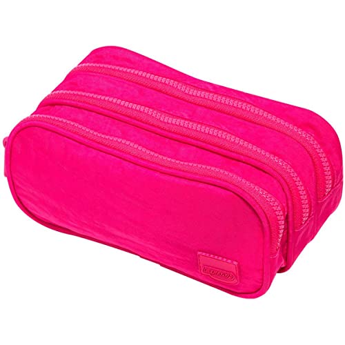 Estojo Nylon 3 Zíperes Pink, BRW