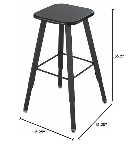 Image of Safco Products 1205BL Alphabetter Stool for Alphabetter Stand-Up Desk (Sold Separately), Black Frame, Black Seat Classroom and Home School Desk