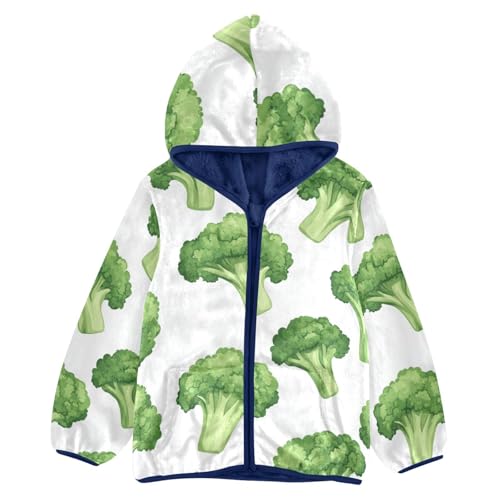 Broccoli Girls Fleece Jacket Girls Fall Jacket Girls Zip Up Hoodie Girls Sherpa Jacket 2-10T