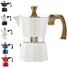 GROSCHE Milano Stovetop Espresso Maker Moka pot 3 Cup - 5 oz, White - Cuban Coffee Maker Stove top coffee maker Moka Italian espresso greca coffee maker brewer percolator