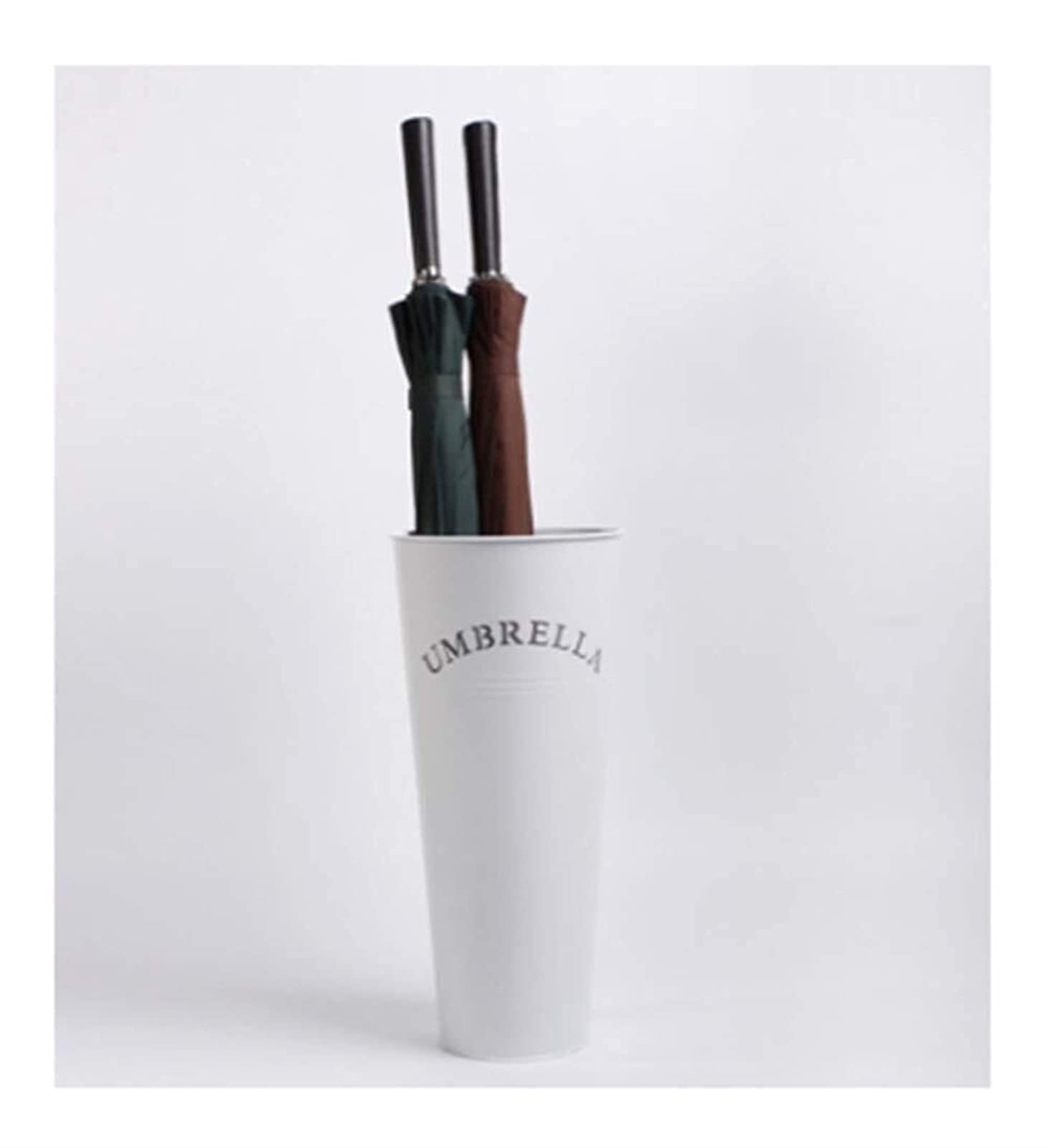 Seau pour parapluie en fer forgé créatif LUNEZY blanc au fini brillant