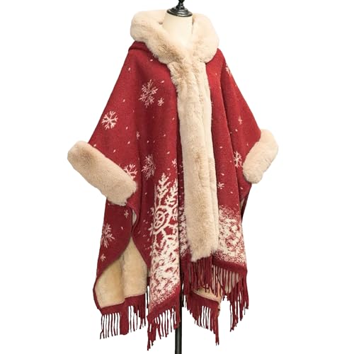 2025 New Large Cross Front Poncho for Women,Wrap Topper Knitted Elegant Shawls Cape Wraps for Fall Winter Gift2