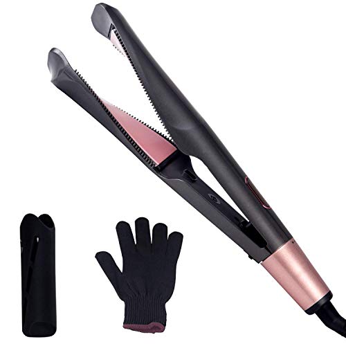 Dewel Plancha de Pelo Profesional Alisador y Rizador 2 en 1, Curl & Straight, Multifunción Planchas para el pelo para todo tipo de cabello, Cerámica, Temperatura Ajustable