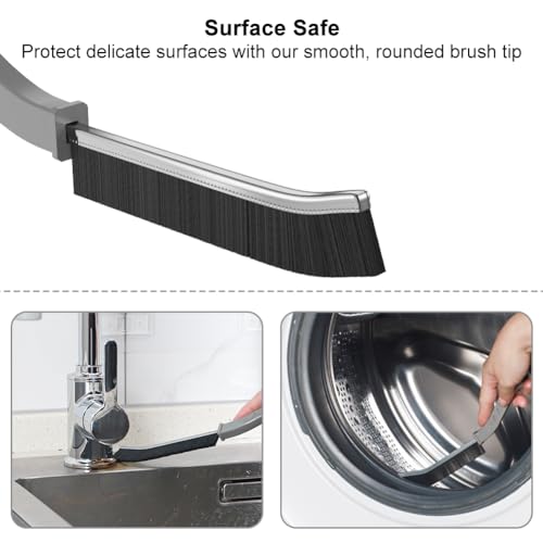 Image of Hard Bristle Crevice Cleaning Brush, Gap Cleaning Brush, Small Cleaning Brush, Grout Brush, Kitchen Brush, Bathroom Crevice Brush for Toilet, Home, Bathtub, Sink, Household, Window - 3 Pcs