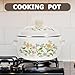 3pcs Enamel Stock Pot Lids Flat Bottom Cooking Pots Soup Stew Pasta Canning Vintage Floral Design Nonstick Cookware All Stove Types