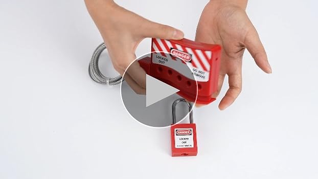 Cavo Bloccaggio Tagout Rosso Regolabile - Per Serrature LOTO, Antiruggine, 180cm