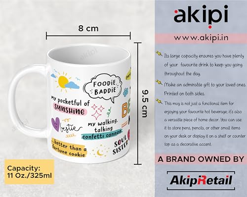 Image of inchThe Bestie Mug inch - Gift for Your Best Friend, Happy Place, Soul Sister, Birthday and Anytime Gift for Her ARM695 11oz Ceramic Coffee /Tea Cup