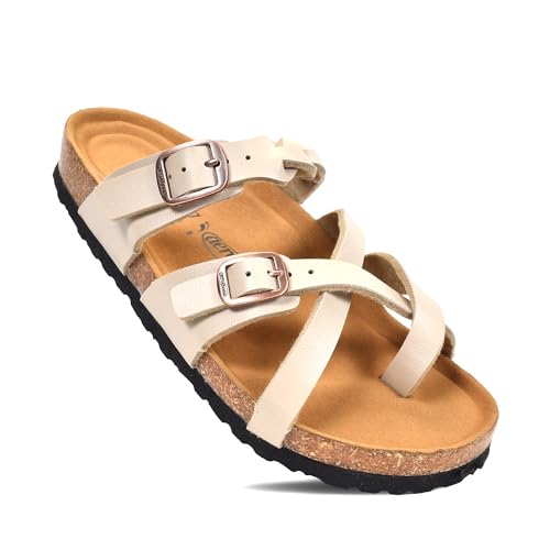 Image of AEROTHOTIC Recovery Slides for Women Cork Footbed Adjustable Straps Sandals