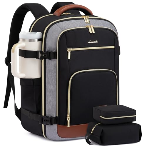 Image of LOVEVOOK Travel Backpack For Women Flight Approved, 40L Carry on Backpack for Airplanes, Personal Item Travel Bag for Airplanes Fits 17 Inch Laptop, Business Weekender Overnight Daypack with 2 Cubes