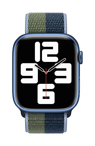 Image of Apple Watch Band - Sport Loop (45mm) - Abyss Blue /Moss Green - Regular