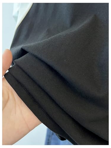 MakeMeChic Girl's Letter Graphic Colorblock T Shirt Crew Neck Ralgan Short Sleeve Oversized Tee Top3