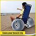 Lenwen 2 Pack PU Beach Balloon Wheels, 12 Inch Beach Cart Tires Replacement Big Sand Wheels with 1 Air Pump for Kayak, Canoe Cart, Rolling Walker, Wheelchair and Boat