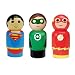 Bif Bang Pow! DC Comics Justice League Superman, The Flash, Green Lantern Pin Mate Wooden Figure Set of 3 Collectible, 2"