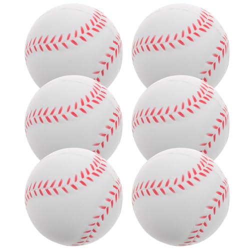 Garneck 6pcs PU Training Softballs Colored Practice Baseballs for Beginners Safe Training Balls with Elasticity Impact Resistance