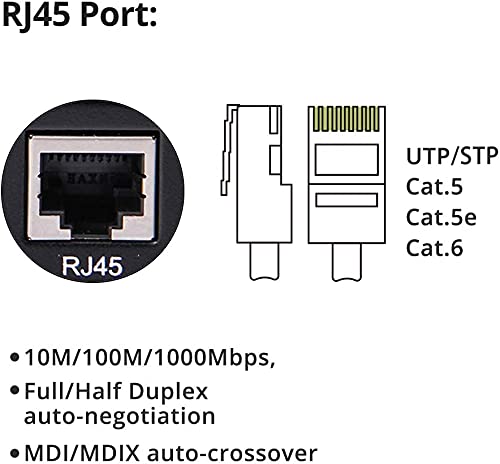 Miniatura 2 de 10Gtek Un par de convertidores de medios Gigabit Ethernet Bidi, convertidor de fibra LC único a Ethernet RJ45 para 101001000Base-Tx a 1000Base-LX,