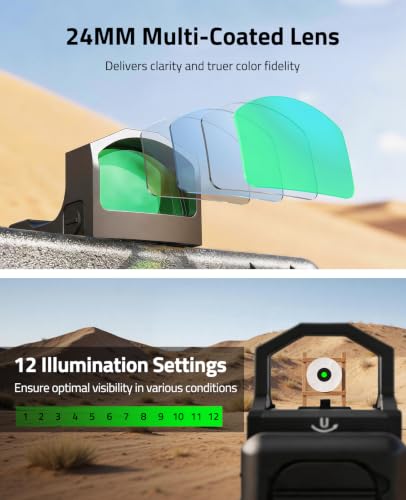 CVLIFE WolfCloak Motion Awake Green Dot Sight for RMR Footprint, 2MOA Dot - image 5