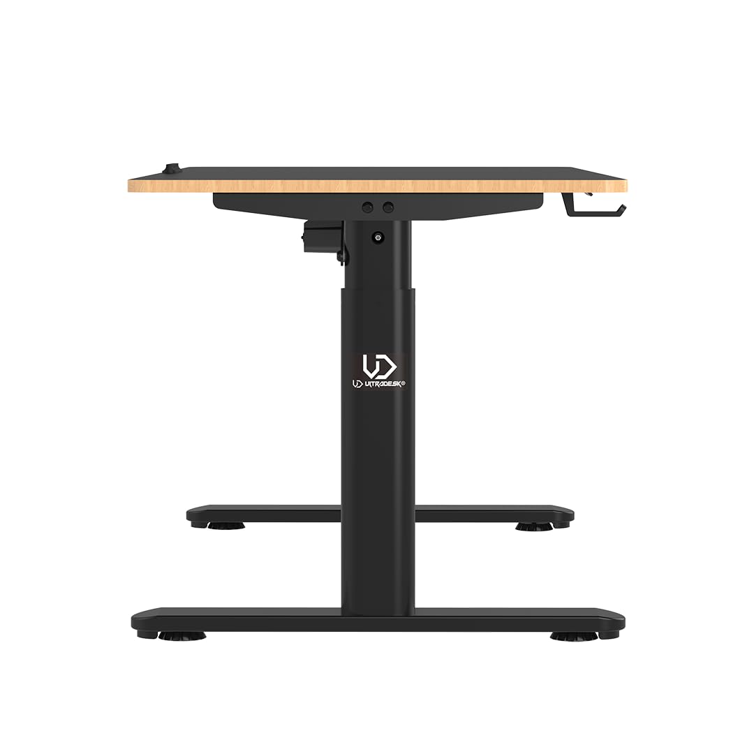 Ultradesk - Escritorio Infantil Eléctrico Regulable en Altura Pulsar - 120x60x55-81cm - para 2 Monitores - para Habitaciones de Niños y Adolescentes - Negro
