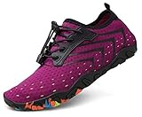 KEALUX Men Women Barefoot Quick-Dry Water Sports Shoes Multifunctional Sneakers with Drainage Holes for Swim, Walking, Yoga, Lake, Beach, Garden, Park, Driving, Boating 38 (pink)