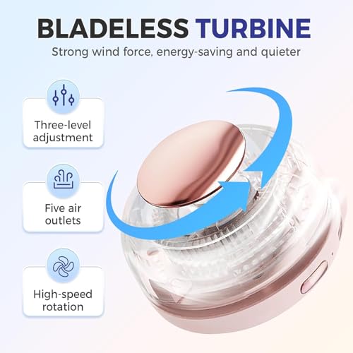 Mini ventilador de cuello sin aspas ajustable para combatir el calor de forma silenciosa 4