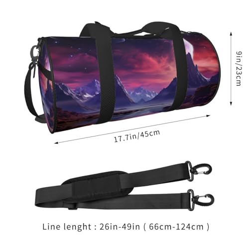 Travel Duffel Bag Sports Gym Bag With Shoes Compartment,Lightweight Overnight Weekender Bag Purple Sky Planet Yoga Gym Sports Bag For Men Women3