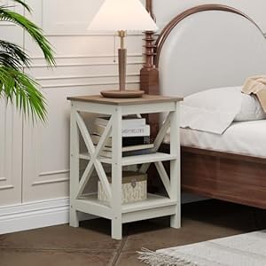 Mfstudio3tierendtablesetof2woodensofasidetablewithstorageshelvesxdesignstructurenightstandbedsidetableforbedroomlivingroomeasyassemblyivorywhite Urban Country Home Decor Mfstudio 3 tier end table set of 2 wooden sofa side table with storage shelves x design structure nightstand bedside table for bedroom living room easy assembly ivory white urban country home decor